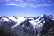 Blick von der Kreuzspitze in das Herz der Ötztaler Alpen